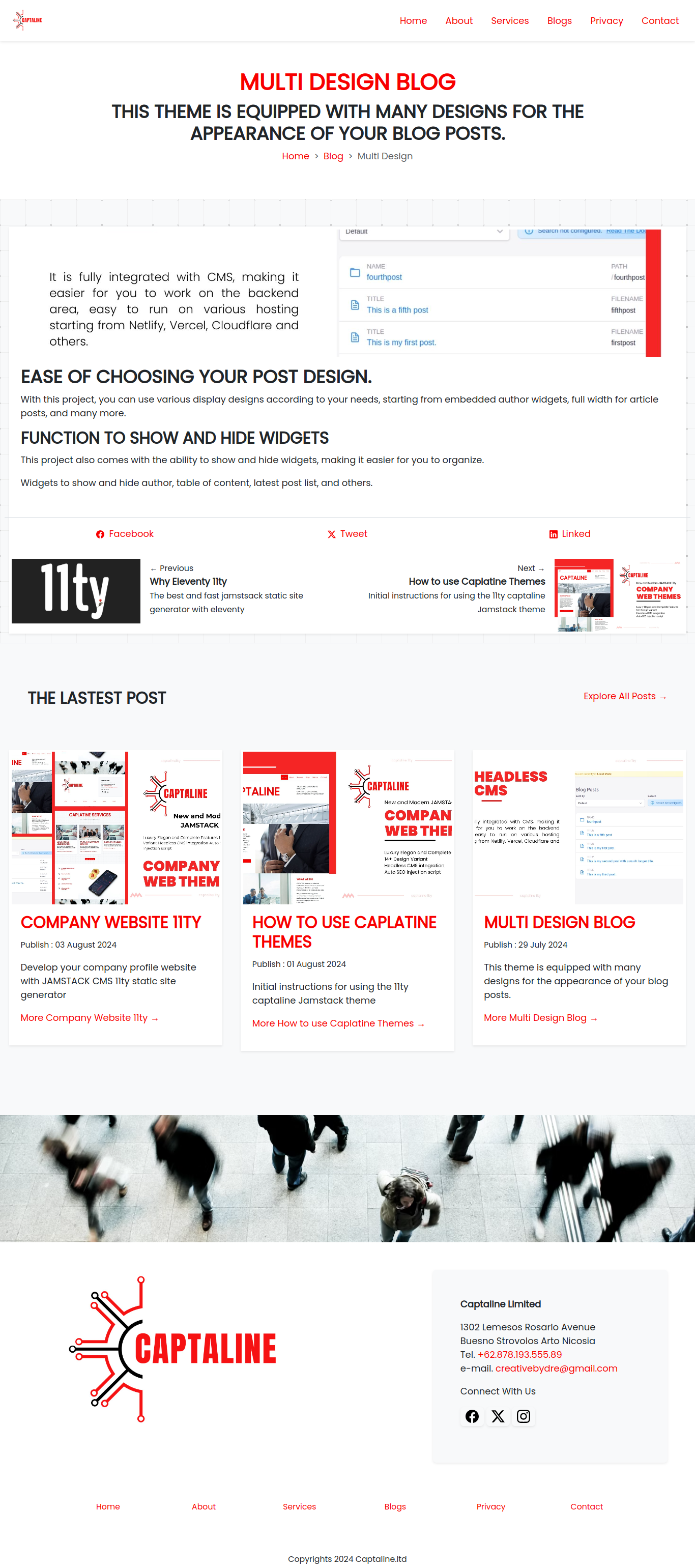 Post Full Width Design company profile website themes JAMSTACK 11ty Static site generator