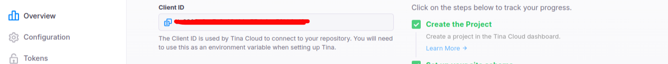 Configuration Tina Cloud Client ID