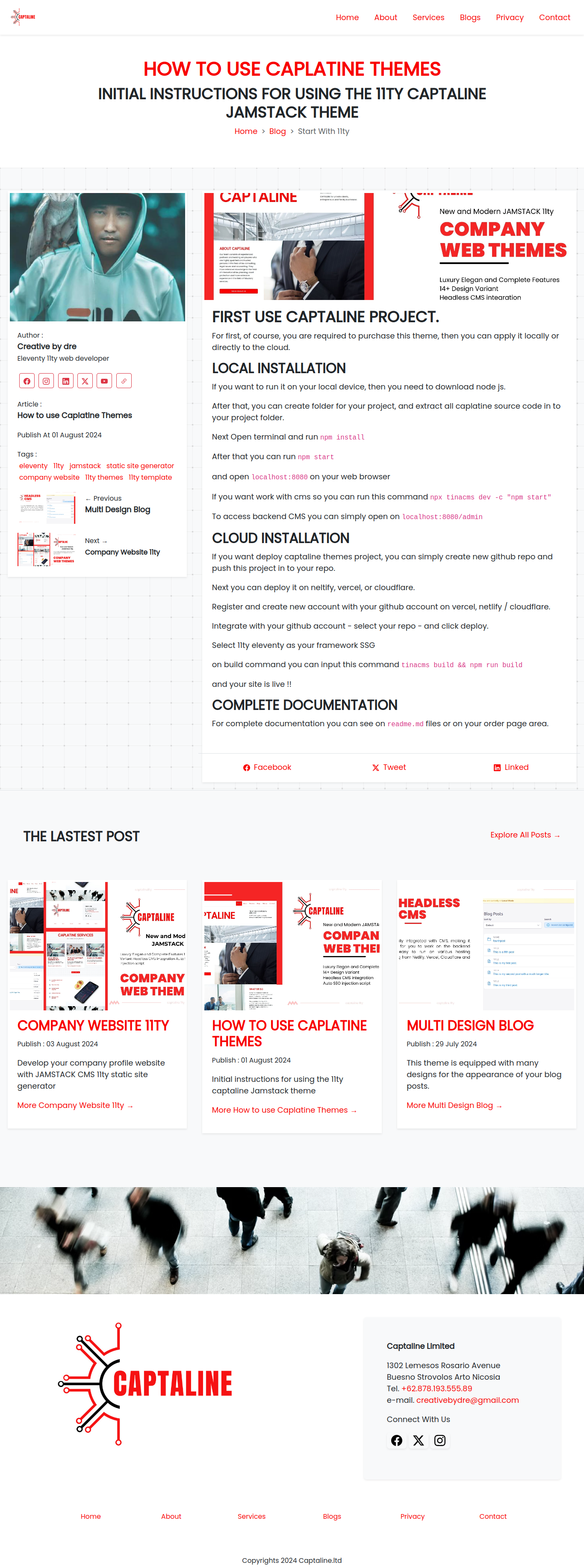 Post No TOC Design company profile website themes JAMSTACK 11ty Static site generator